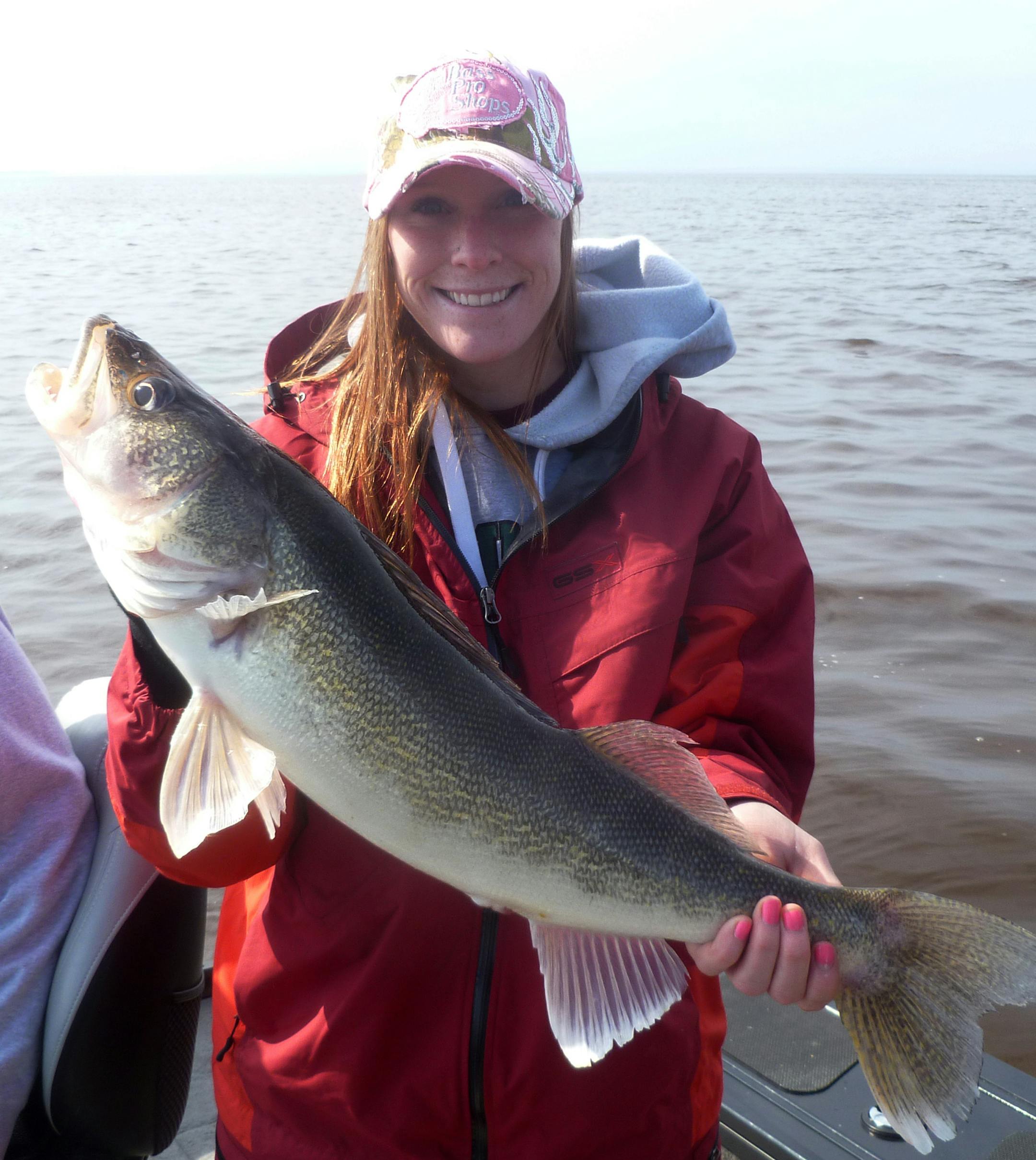 Danielle Williams with a 28.5-inch walleye she caught on Lake of the Woods.