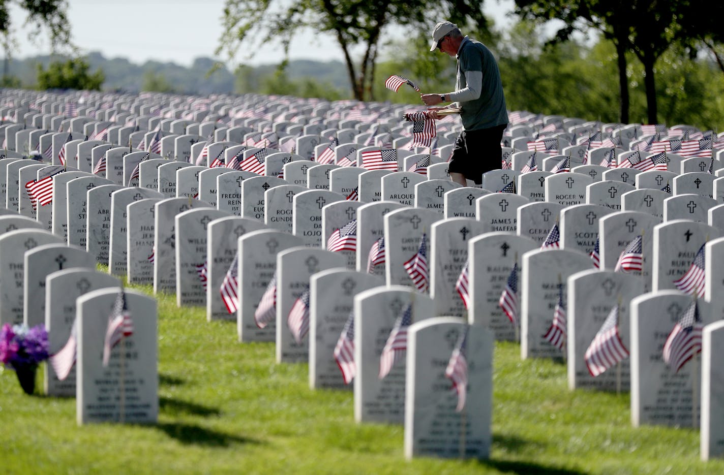 2018 was the first time in 35 years, that a flag was placed with every hero laid to rest at Fort Snelling National Cemetery for Memorial Day.