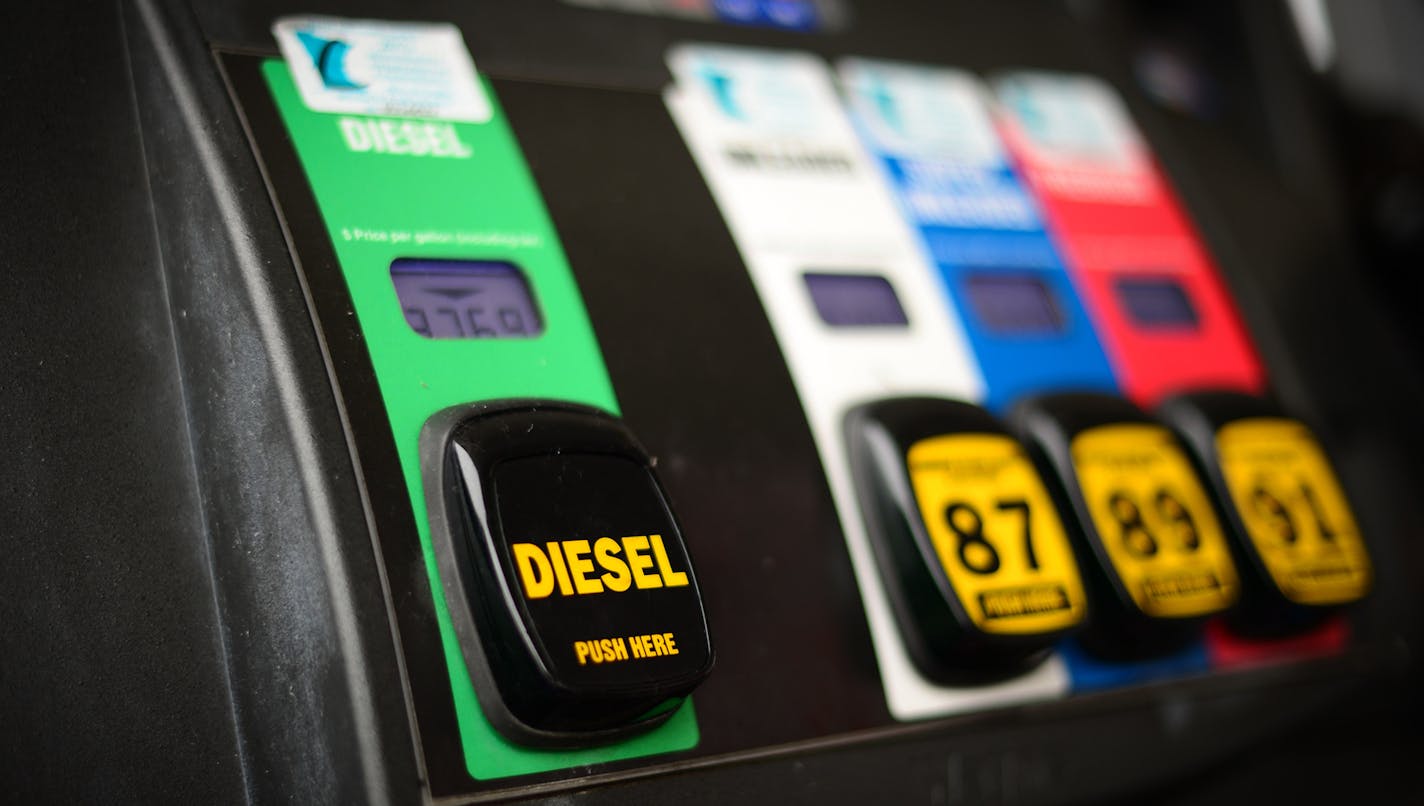 Diesel fuel pump at Freedom Valu Center in Plymouth. Diesel wil become 10 percent biodiesel starting July 1, 2014 ] GLEN STUBBE * gstubbe@startribune.com Wednesday, June 25, 2014 ORG XMIT: MIN1406251706264202