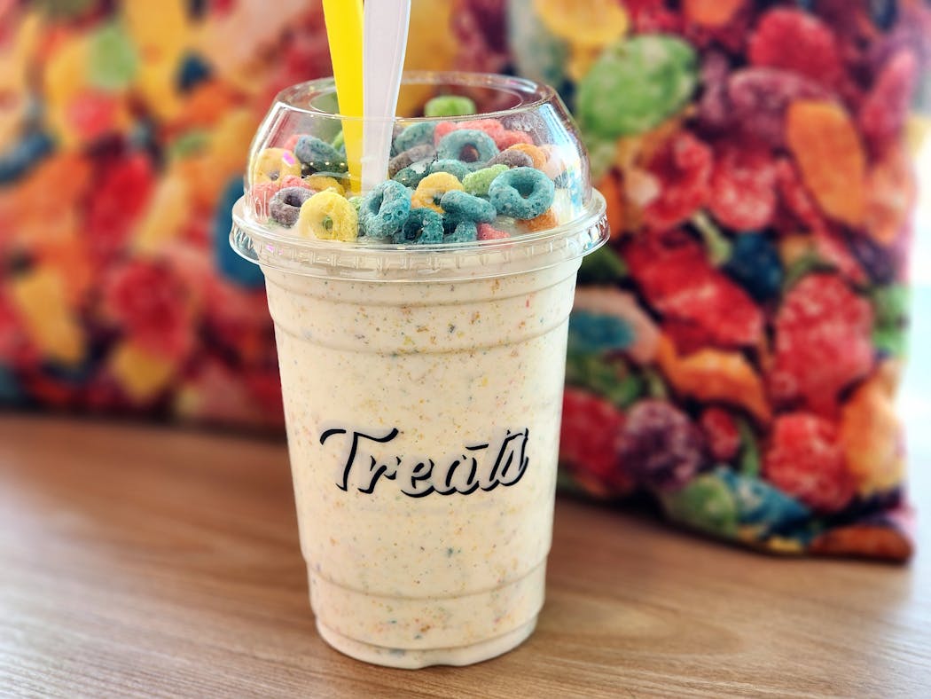 Frooty Flakes shake at Treats is a sweet bite of nostalgia.