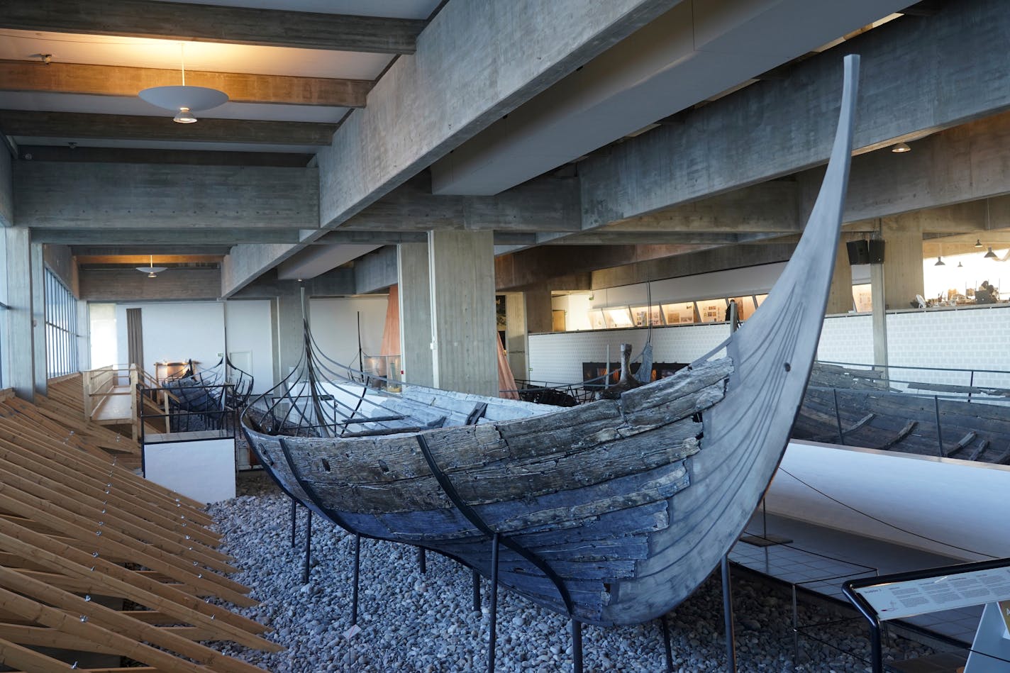 An 11th century Viking coastal trading vessel at the Viking Ship Museum in Roskilde, Denmark.