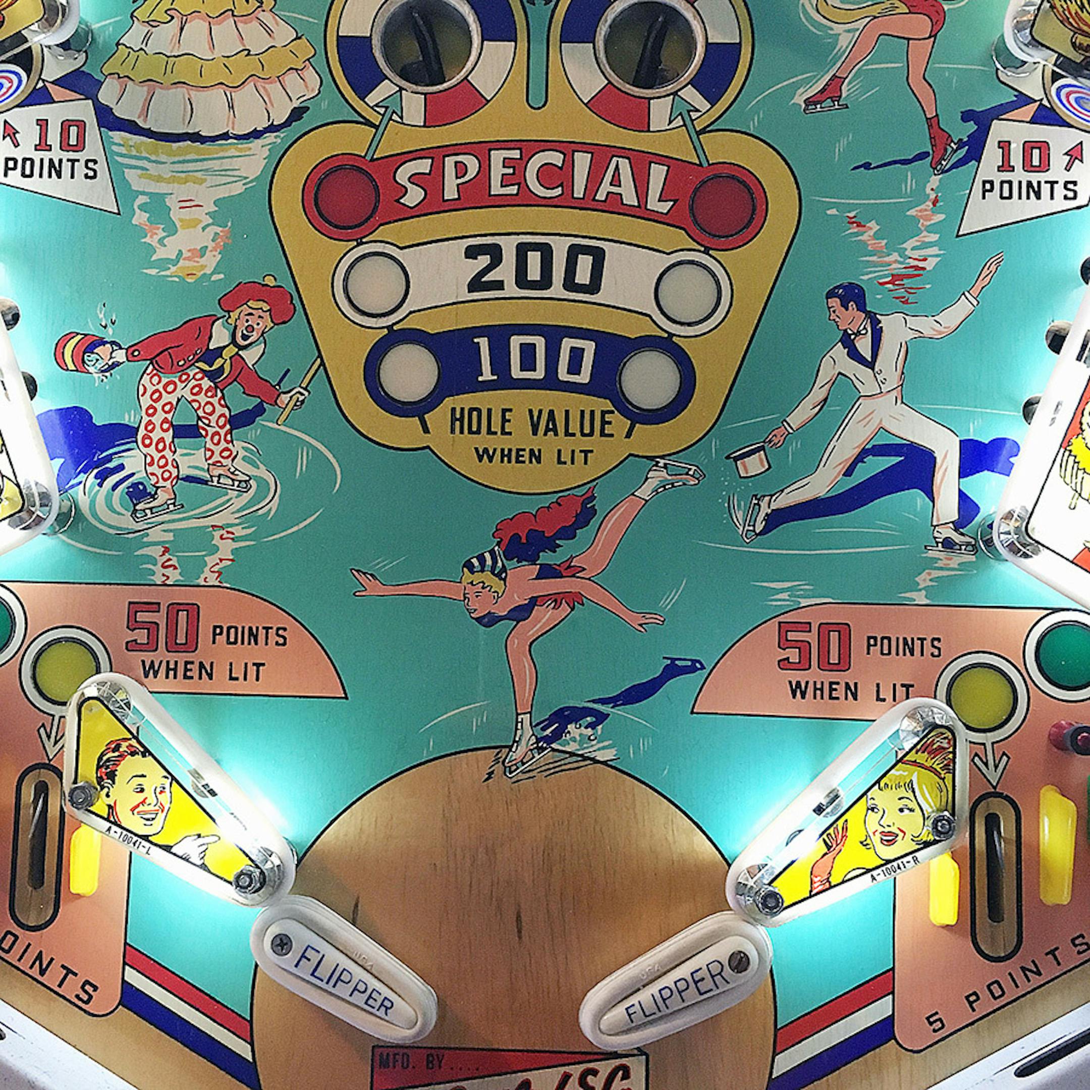 pinball 1 - 3: Generic cutline, as in "A backplate from a vintage table in the Pinball Hall of Fame. ."