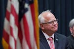 Gov. Tim Walz on Thursday  in St. Paul. The Minnesota leader is in the mix as Vice President Kamala Harris considers possible running mates.