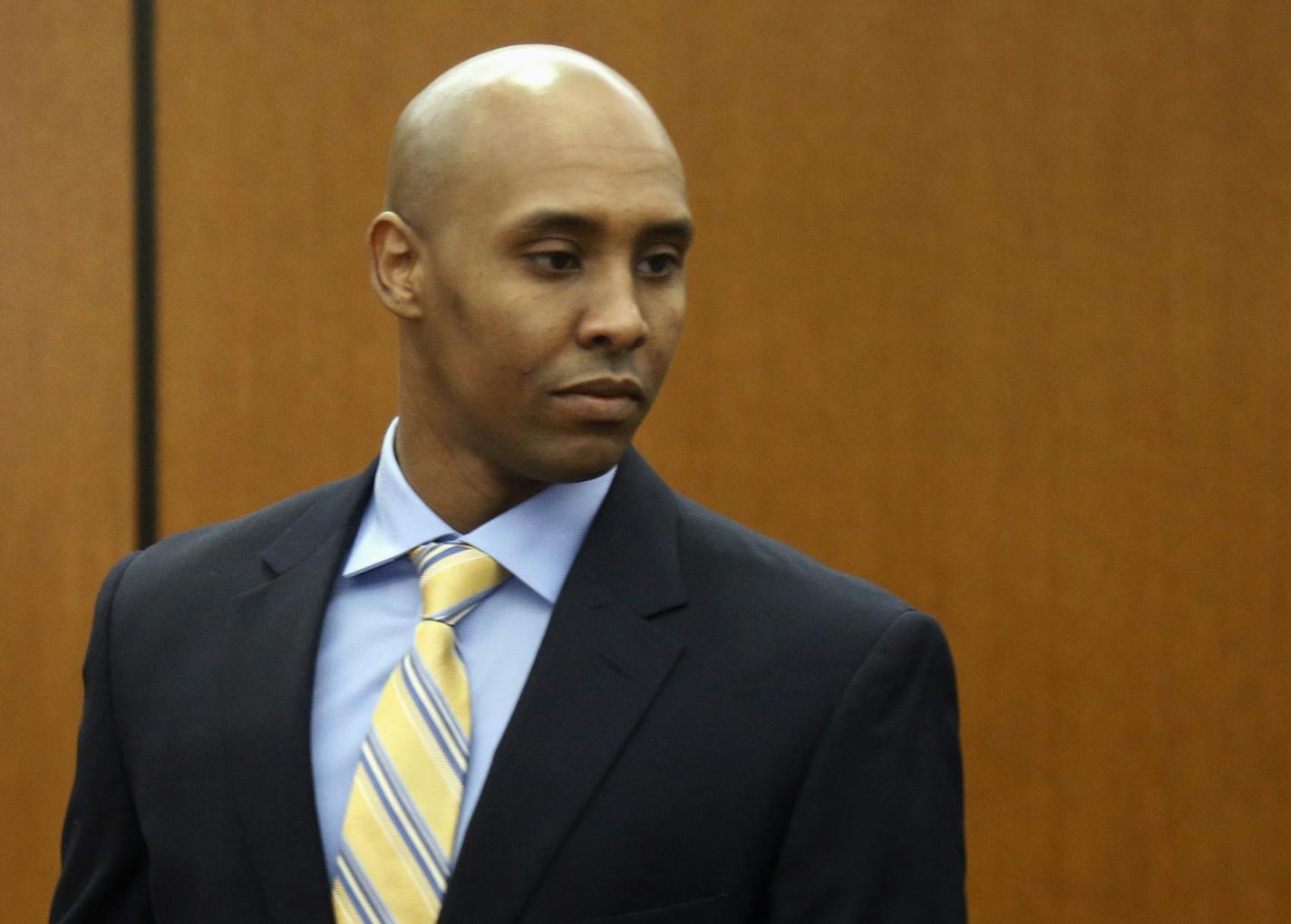 FILE - In this May 8, 2018, file photo, former Minneapolis police officer Mohamed Noor arrives at the Hennepin County Government Center for a hearing in Minneapolis.