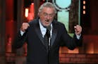 Robert De Niro introduces a performance by Bruce Springsteen at the 72nd annual Tony Awards at Radio City Music Hall on Sunday, June 10, 2018, in New 