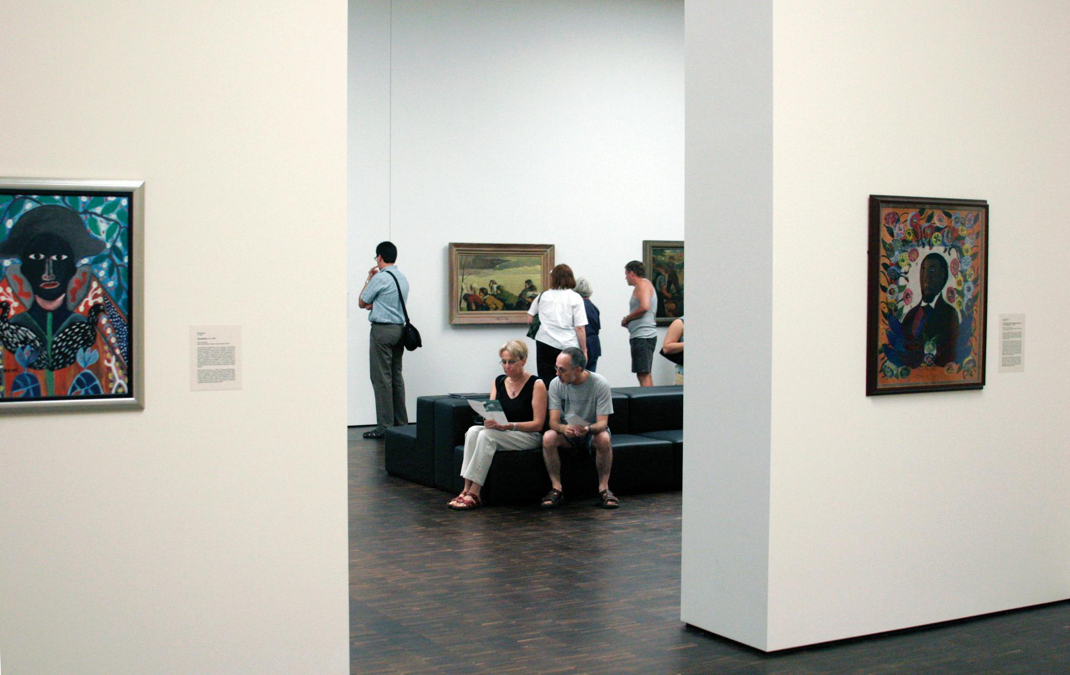 At the Figge Art Museum, the gallery floors have an airy feeling and the rooms are framed with clean lines.