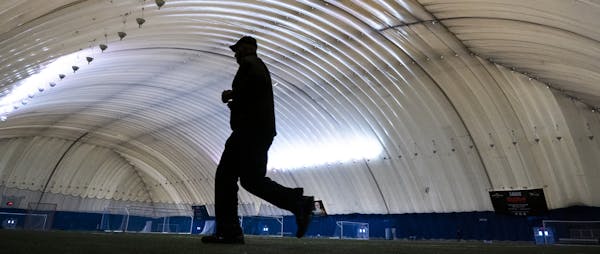 A jogger jogged around the dome during open walk/jog time at Savage Sports Center. ] LEILA NAVIDI &#x2022; leila.navidi@startribune.com BACKGROUND INF