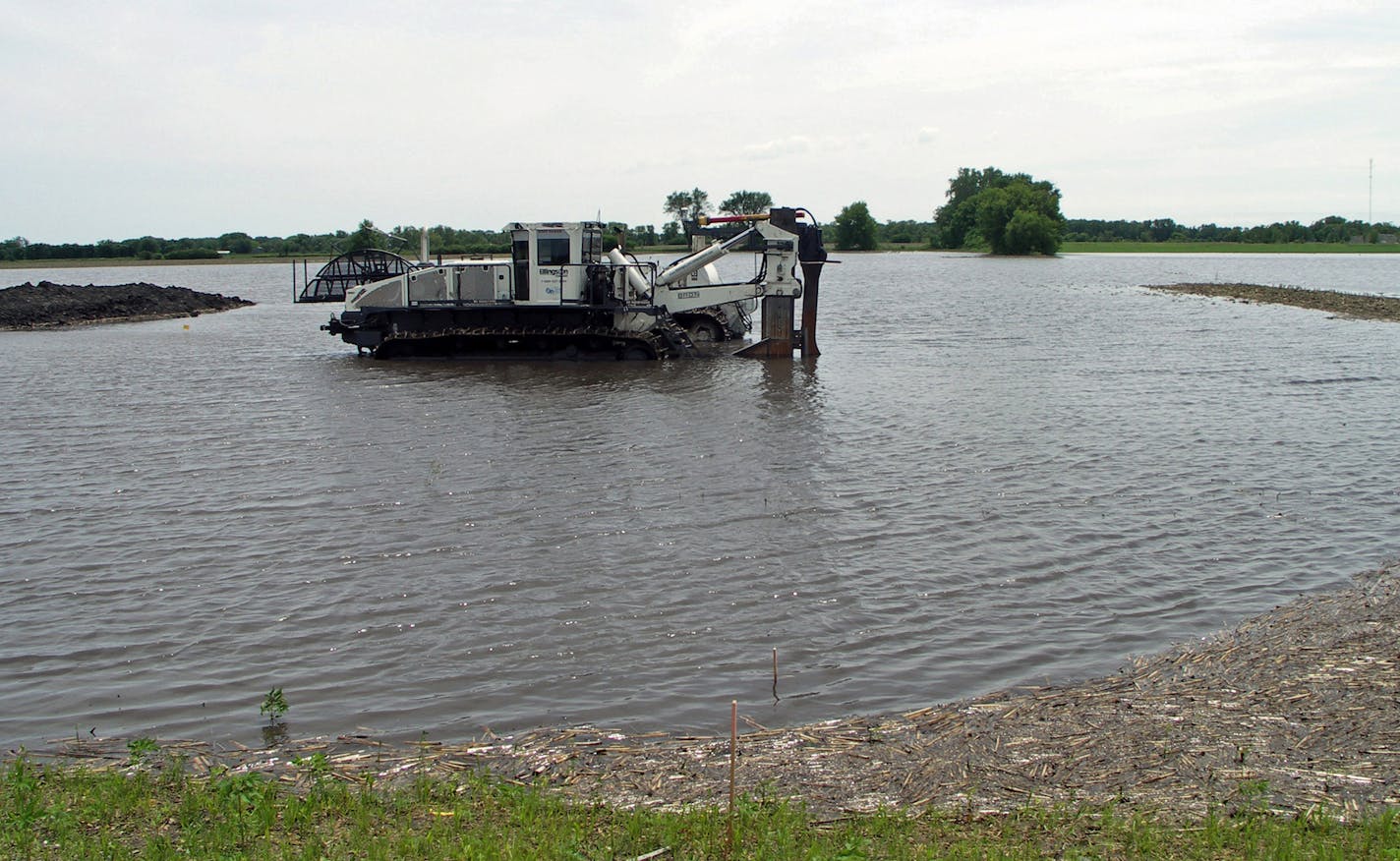 This photo shows a flooded field on June 18, 2014, in Mankato, Minn.