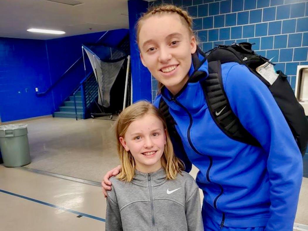 Sophia Meinhardt is a huge fan of UConn guard Paige Bueckers, who attended Hopkins High School. Sophia and her father have grown closer through their shared love of basketball over the past few years.