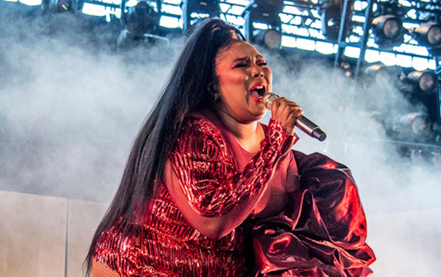 Lizzo performs at the Coachella Music & Arts Festival at the Empire Polo Club on Sunday, April 21, 2019, in Indio, Calif. (Photo by Amy Harris/Invision/AP) ORG XMIT: CARJP101