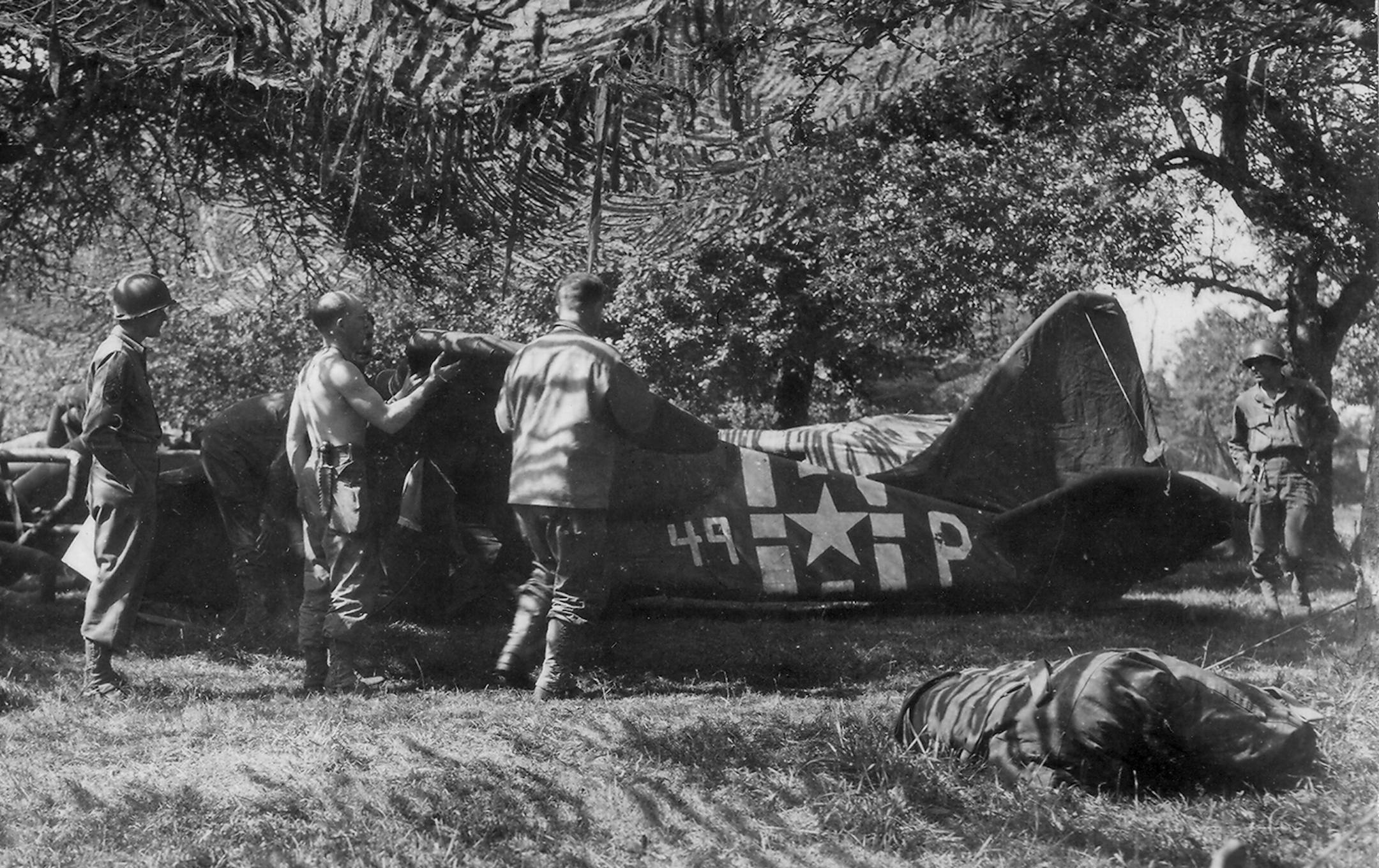 Provided by National Archives Inflatable L-5 observation plane. These were used to set up dummy airfields, enabling the Ghost Army to simulate an Army division‚Äôs air observation component.