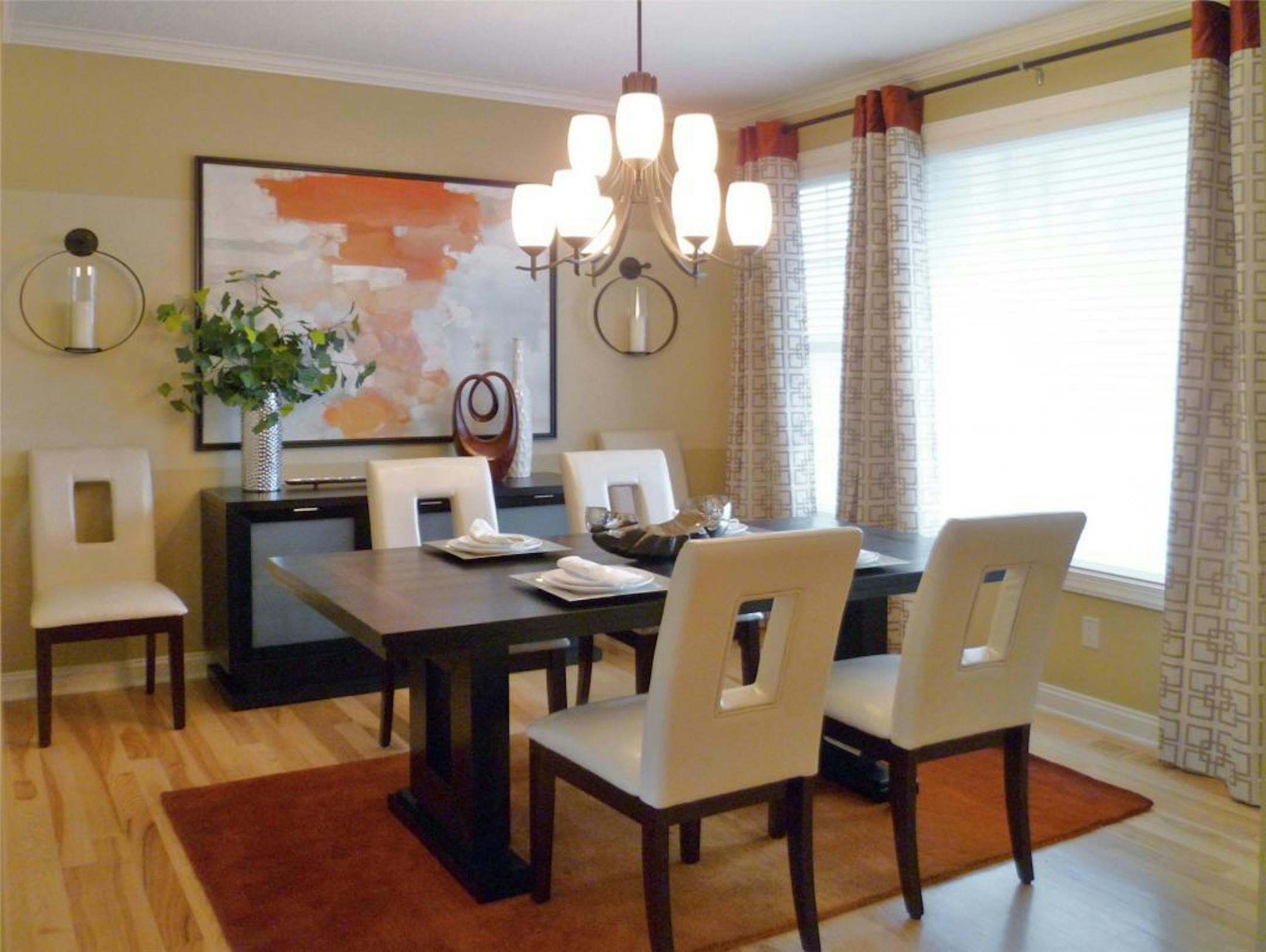 After the makeover, Catherine Garrity's dining room is fresh and modern, the way she likes it.