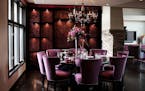 The dining room of Eric Fan and Rachael Lu's remodeled home in Plymouth is now open and infused with purple.