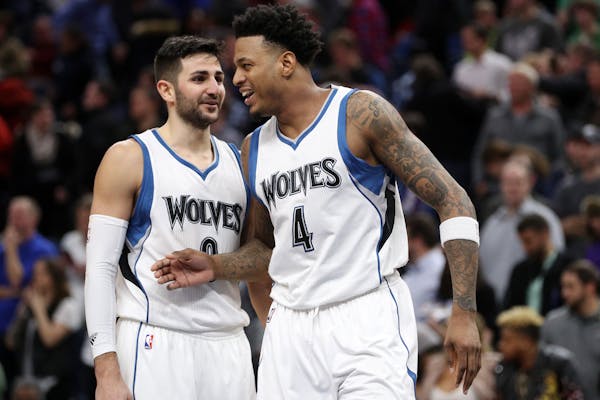 The Wolves' Brandon Rush (4) — who figures to absorb most of LaVine's minutes — and Ricky Rubio have both come back from ACL injuries.