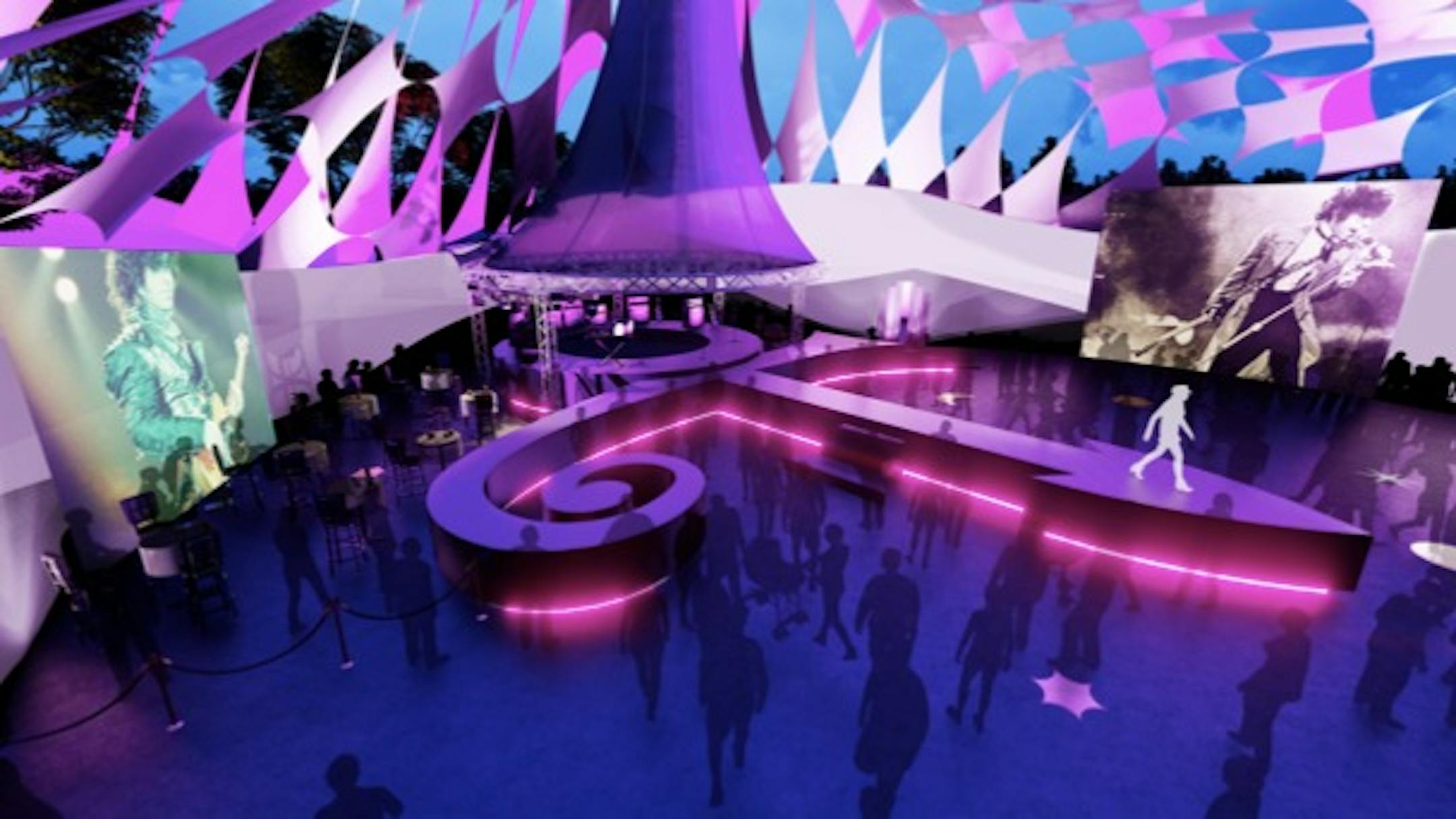 Prince's estate is planning the "Paisley Park in Your Heart 2020" exhibit, which would include nightly performances on a stage shaped like his glyph.