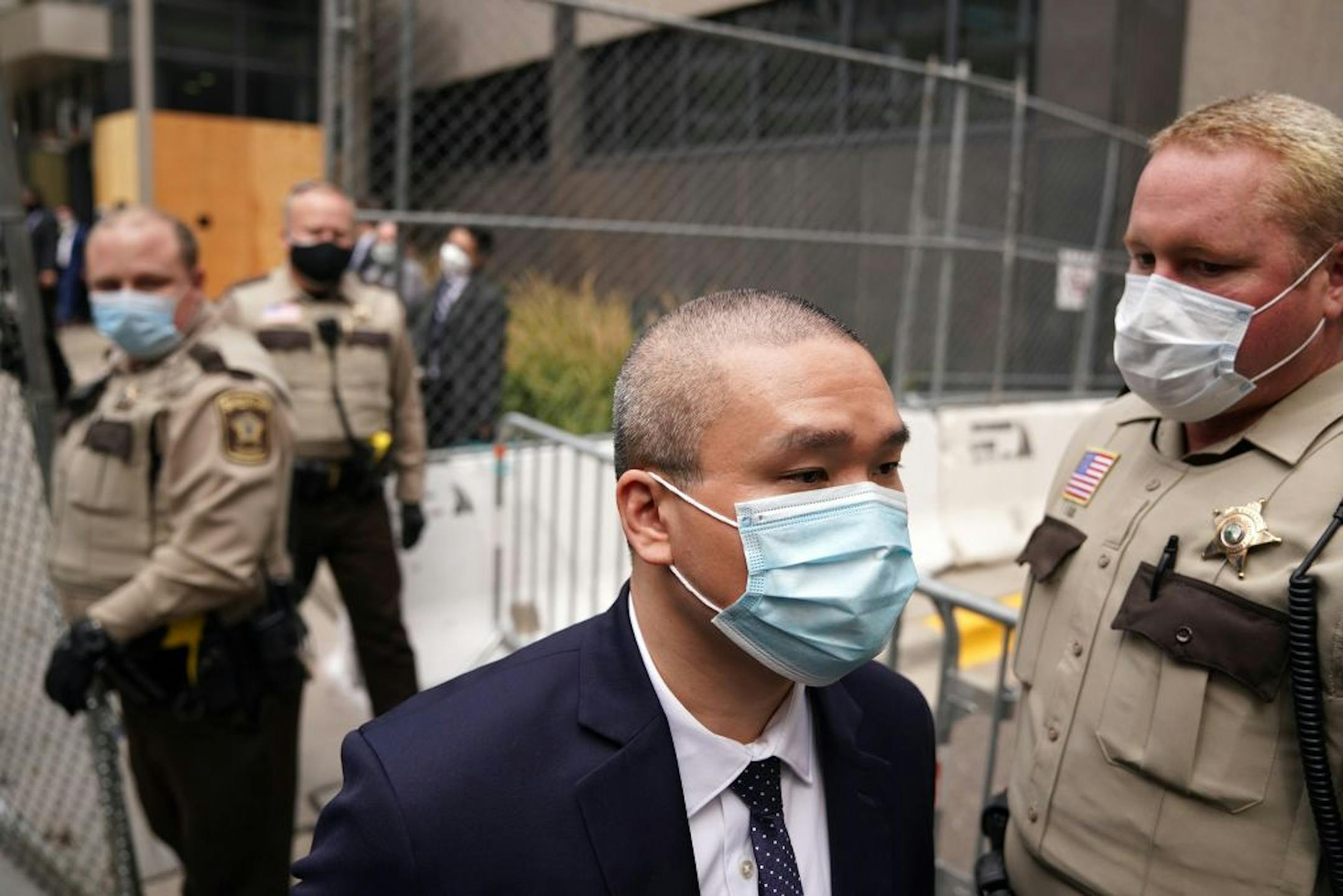 Former Minneapolis police officer Tou Thao left the Hennepin County Family Justice Center following a hearing on several pending motions in the cases against four former officers in the killing of George Floyd.