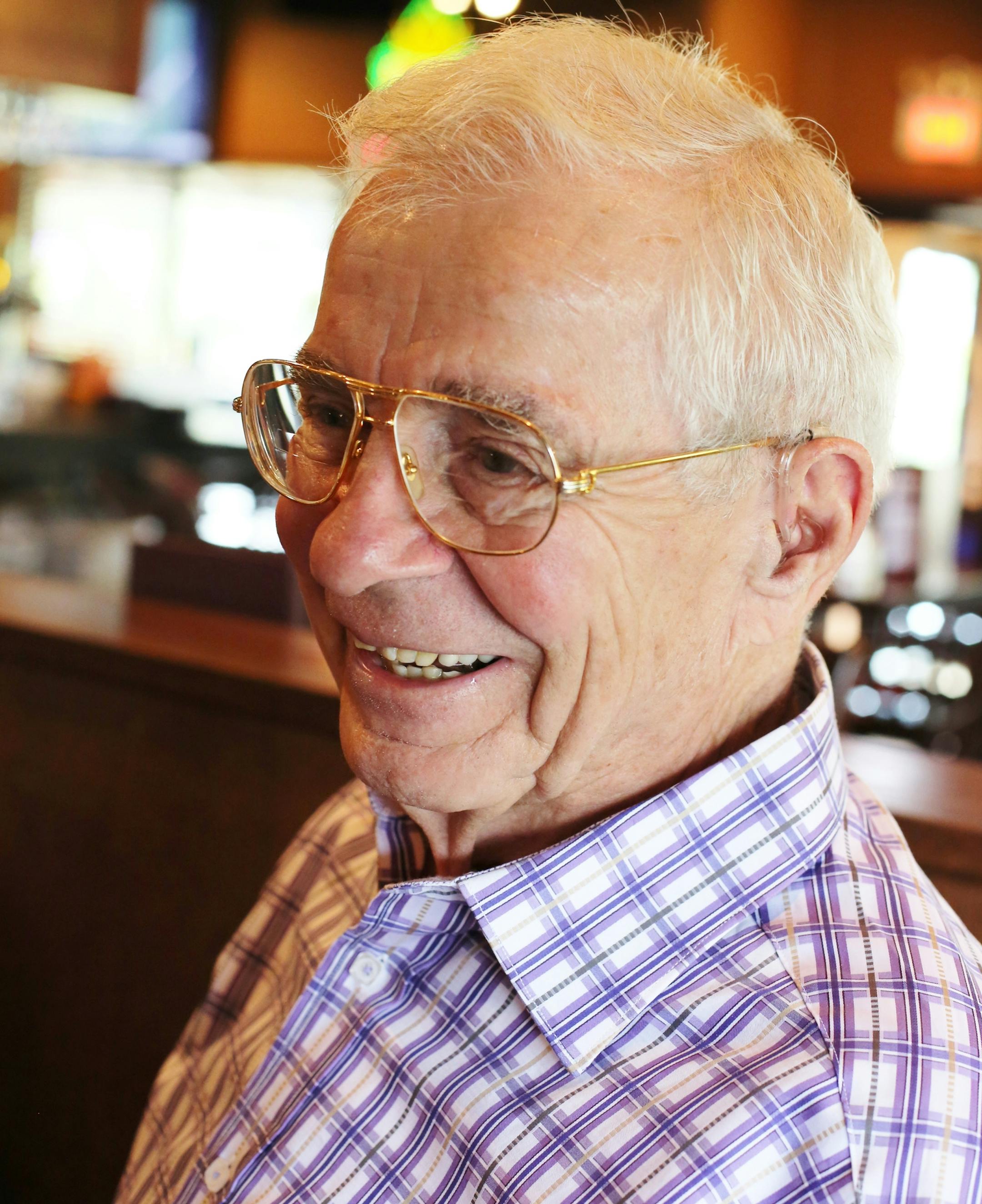 Gordy Lewis, 86, of Edina, used to own a steel fabrication business, which specialized in providing materials for the construction of steel bridges. Photo by Gina Kelly, Special to the Star Tribune.