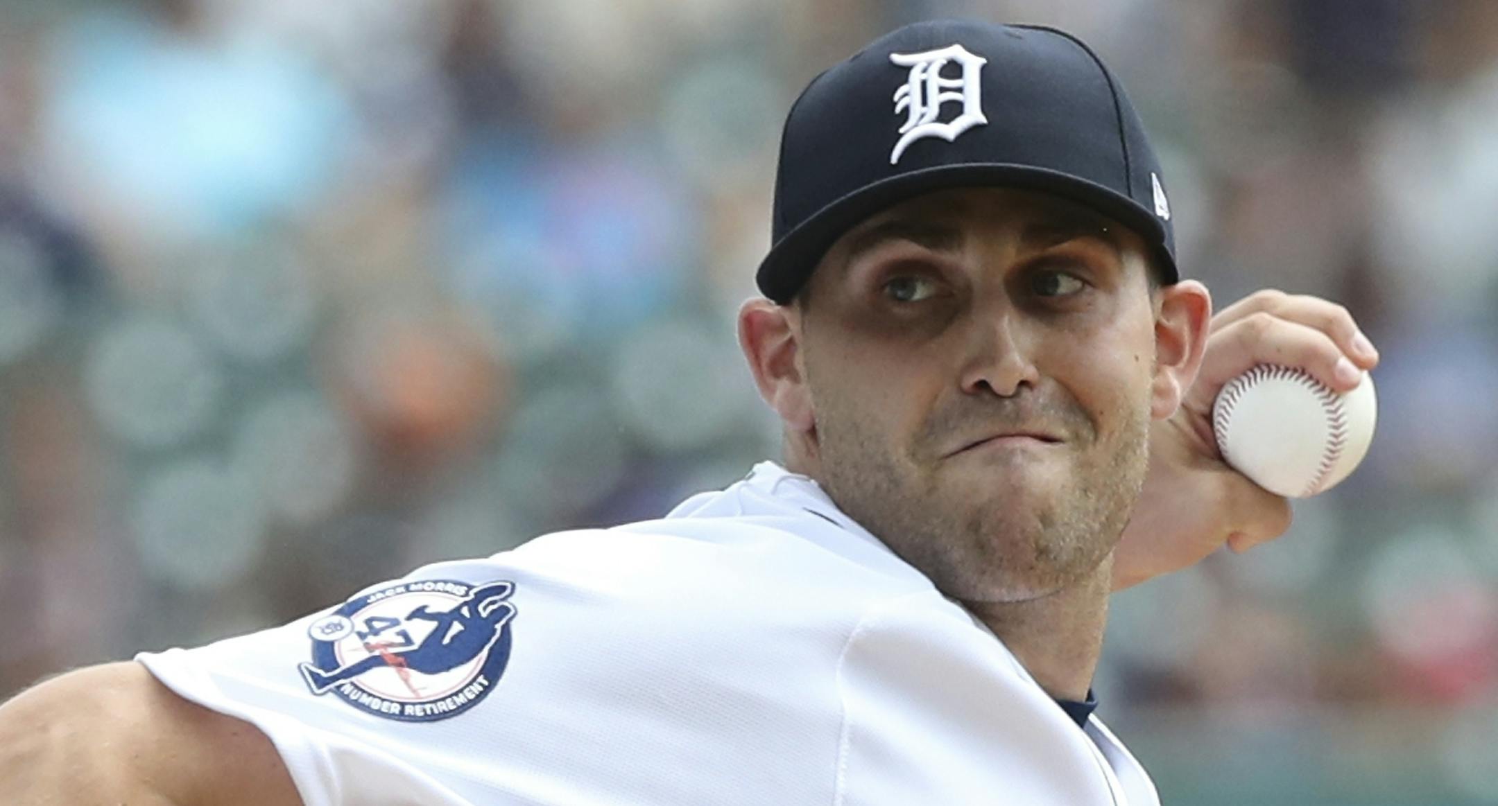Detroit Tigers starting pitcher Matthew Boyd throws during the first inning of a baseball game against the Minnesota Twins, Sunday, Aug. 12, 2018, in Detroit. (AP Photo/Carlos Osorio)