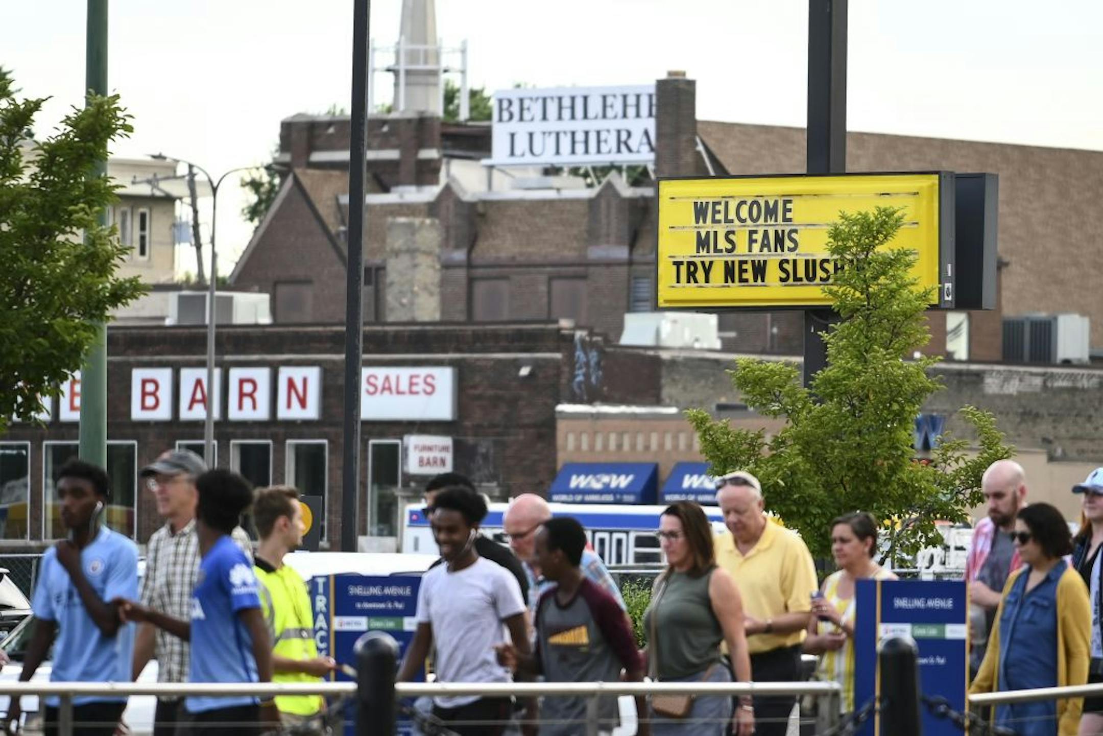 McDonalds advertised to Minnesota United fans making their way to Allianz Field Wednesday night.