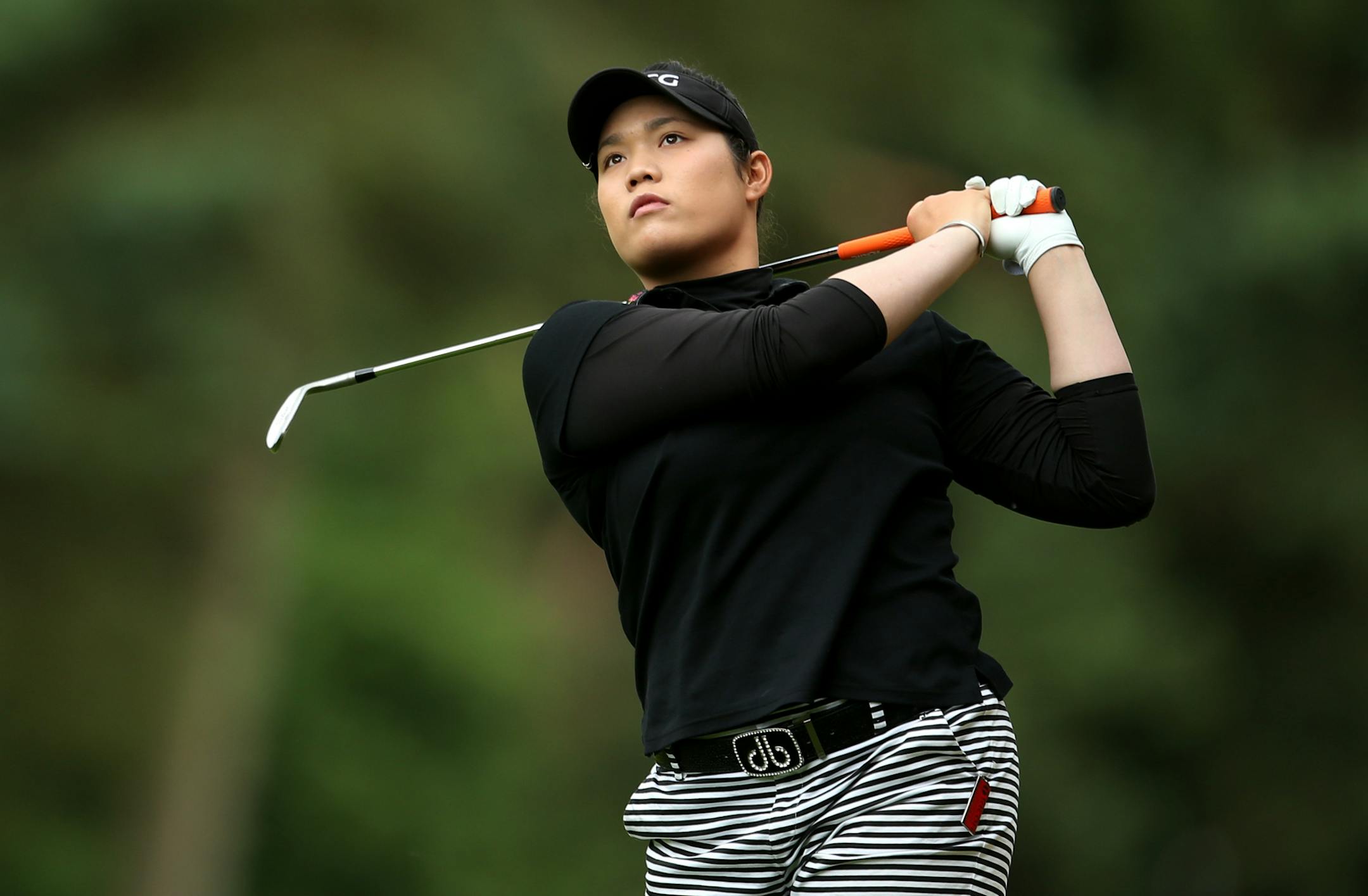 Thailand's Ariya Jutanugarn in action during day four of the Women's British Open at Woburn Golf Club, Woburn, England, Sunday July 31, 2016. (Steve Paston / PA via AP)