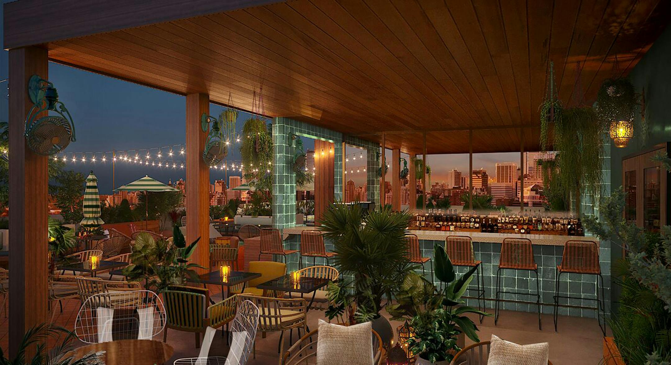 Rendering of rooftop bar at Life House Little Havana. (Life House/TNS)