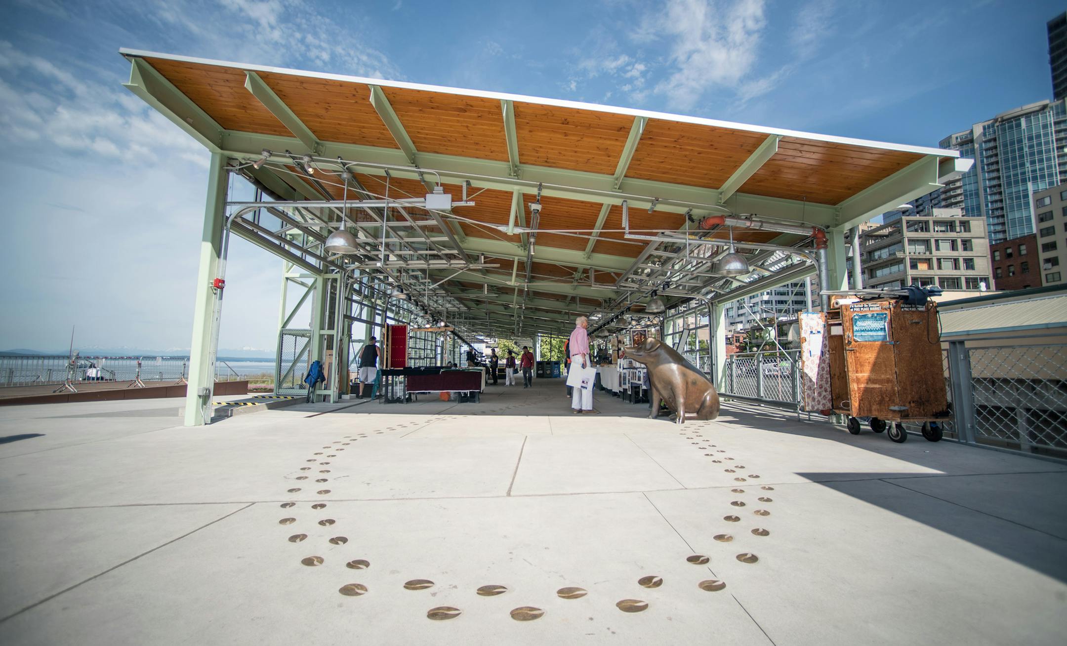 Inside the new MarketFront Pavilion at Seattle's Pike Place Market, artists and farmers sell their wares away from the busy hallways of the historic indoor market. (Courtesy of Pike Place Market PDA) ORG XMIT: 1228829