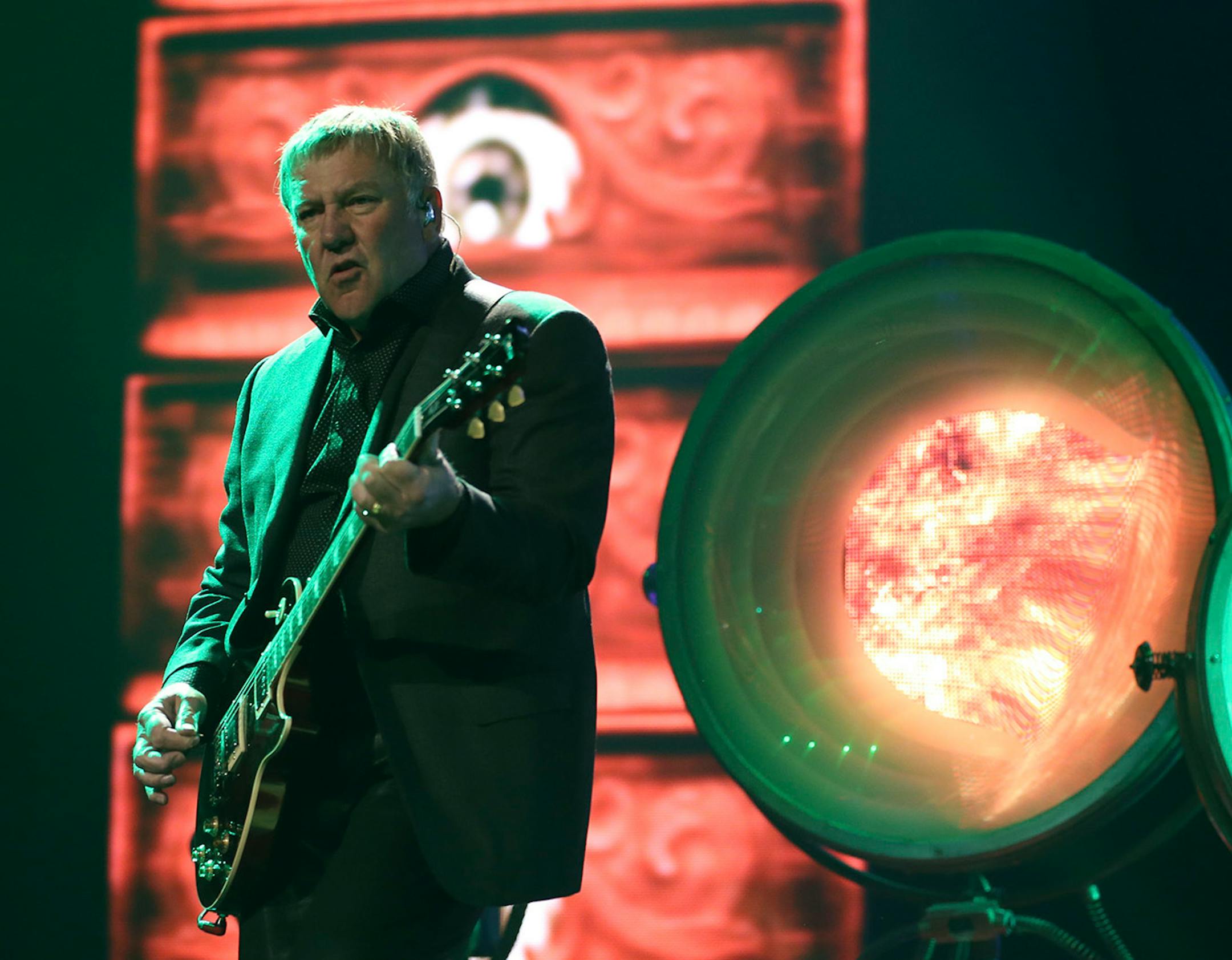 Rush guitarist Alex Lifeson early in the band's first set Tuesday night. ] JEFF WHEELER ï jeff.wheeler@startribune.com Canadian rock gods Rush performed at Xcel Energy Center in St. Paul, Tuesday night, May 12, 2015.