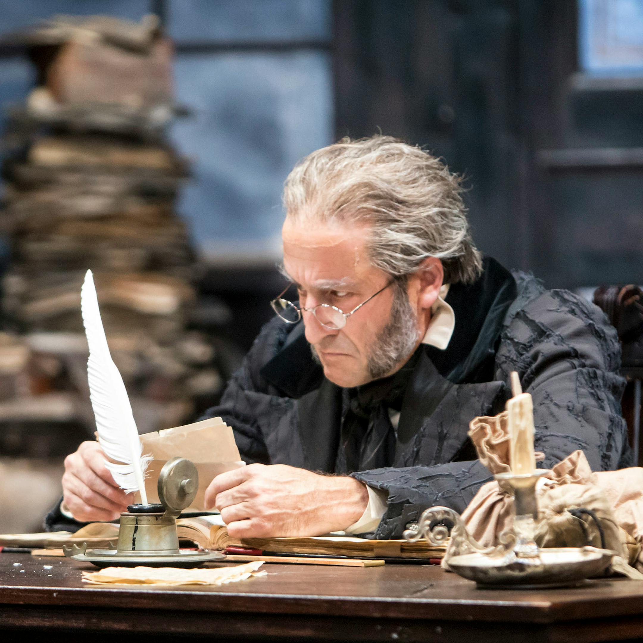 J.C. Cutler (Ebenezer Scrooge) in the Guthrie Theaterís 42nd annual production of the Charles Dickens classic, "A Christmas Carol." Cutler played the role of Scrooge in the, 2011, 2012, 2013, 2014, 2015, 2016 productions at The Guthrie.