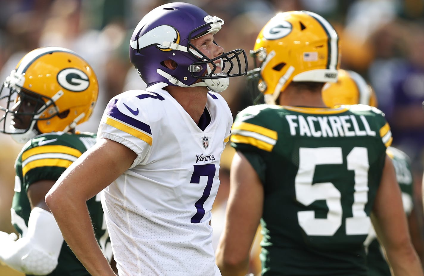 Daniel Carlson missed a potential game-winning field goal Sunday.