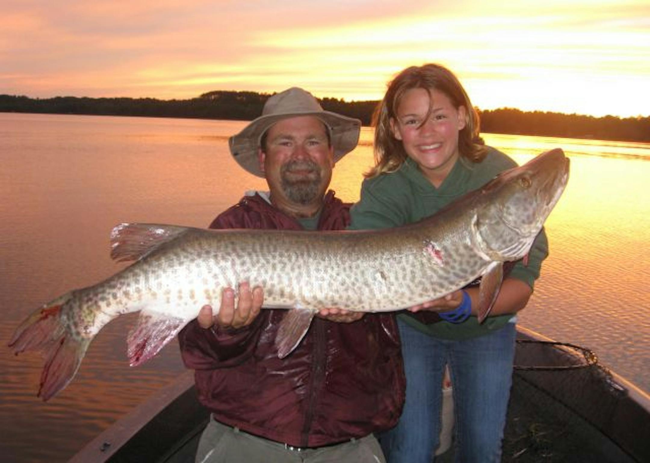Brooke Caldwell, 12, of Paynesville, Minn., caught this 45.5-inch muskie -- her first ever -- on Lake Plantagenette with her dad, Rick. They released the fish.