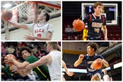Clockwise from top left: Grayson Grove of Alexandria, Nolan Groves of Orono, Isaiah Johnson-Arigu of Totino-Grace and Jackson Fowlkes of Park Center a