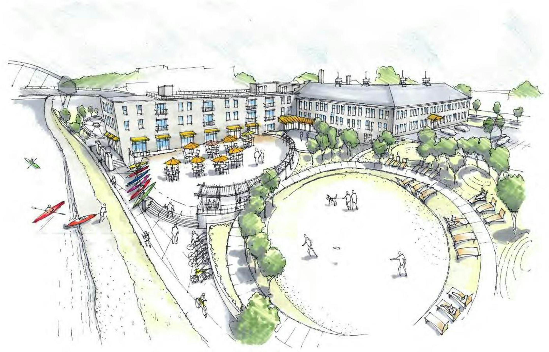 Rendering of what the proposed condos at the former H.D. Hudson building in downtown Hastings might look like.