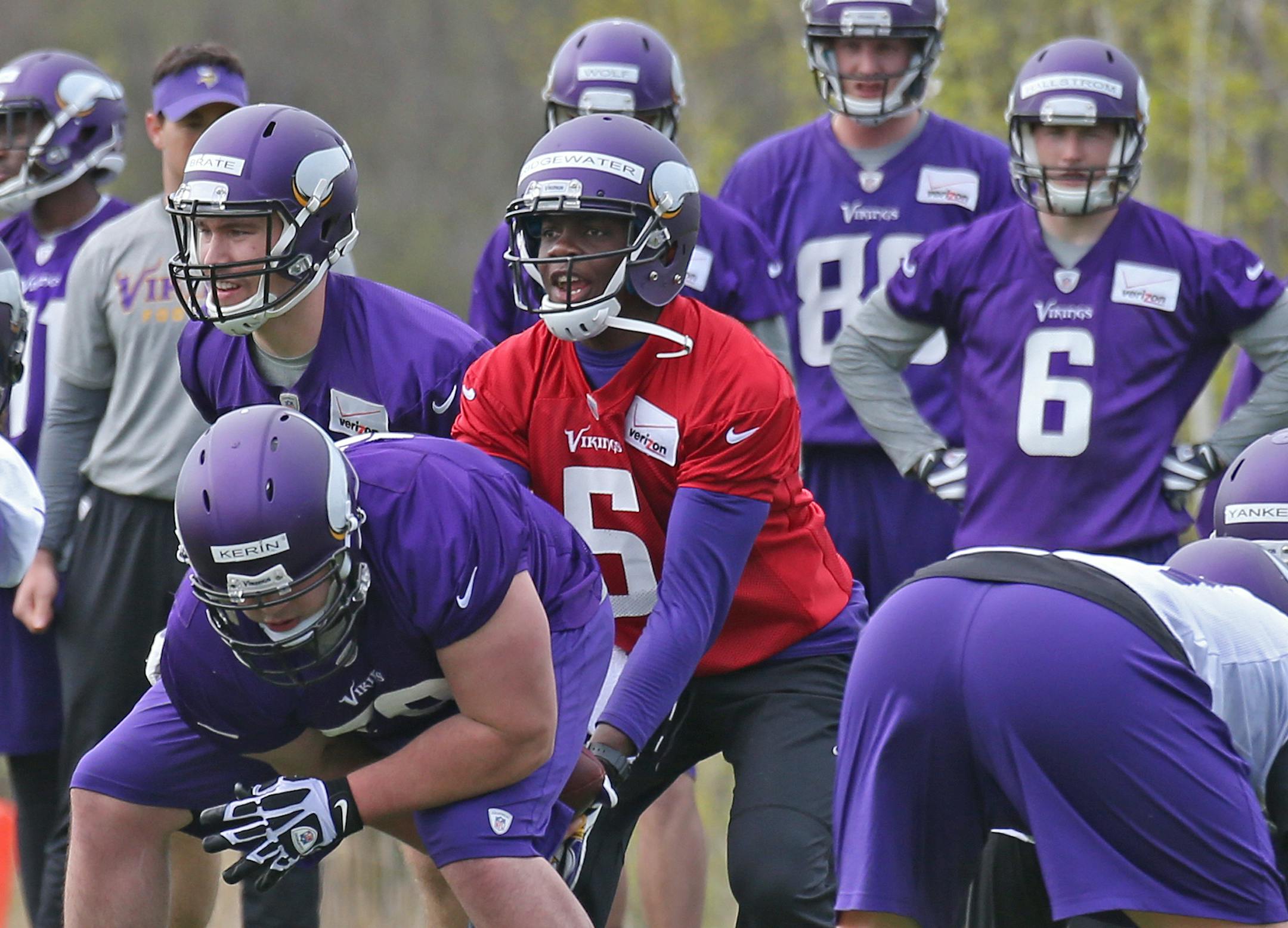 (center) Quarterback Teddy Bridgewater took snaps during the Vikings Rookie Mini Camp at Winter Park on 5/16/14.] Bruce Bisping/Star Tribune bbisping@startribune.com Teddy Bridgewater/roster.