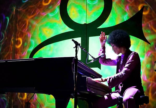 Prince, 57, who was found dead in his suburban Minneapolis home Thursday, April 21, 2016, photo from, Prince Piano and a Microphone tour.