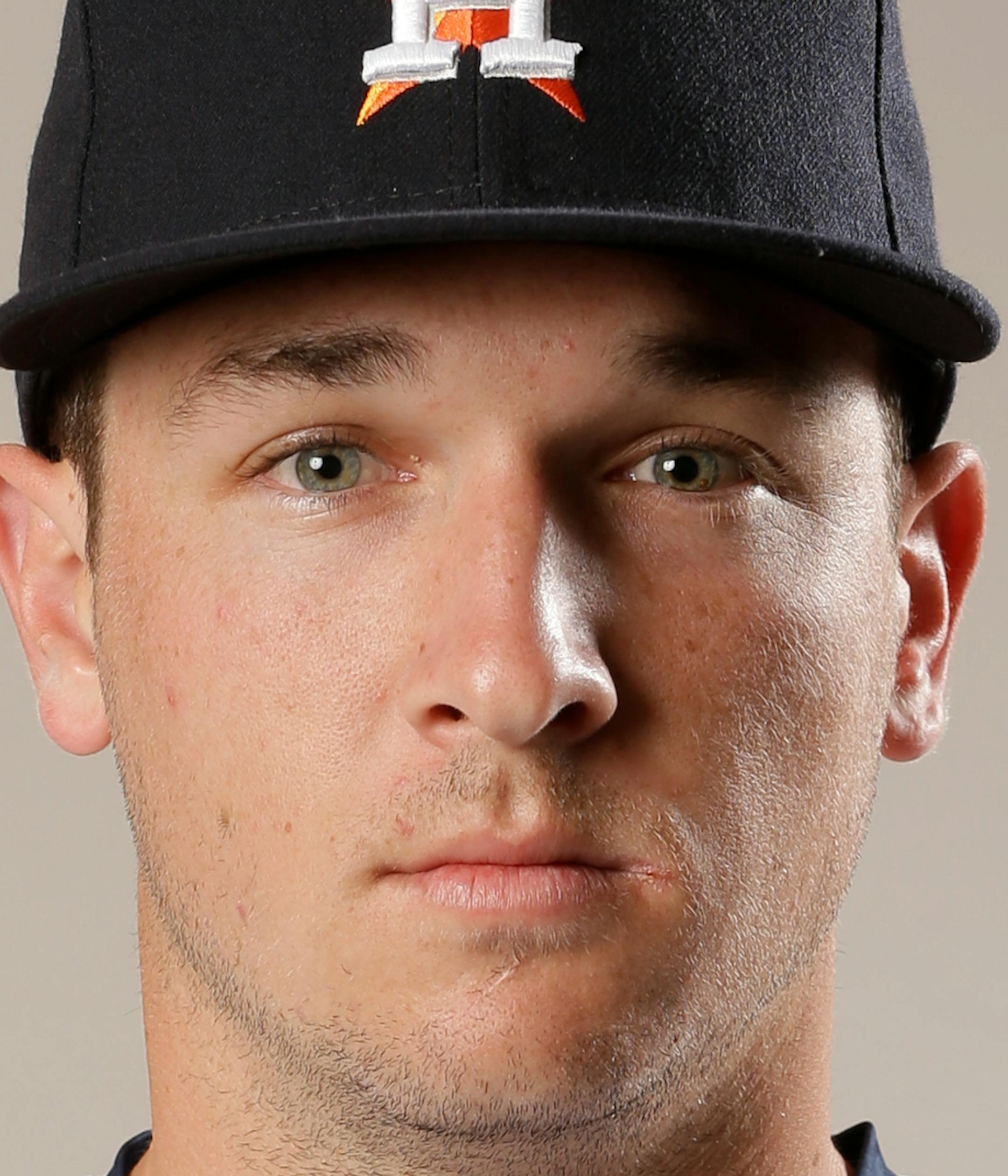 This is a 2016 photo of Alex Bregman of the Houston Astros baseball team. This image reflects the Houston Astros active roster as of Wednesday, Feb 24, 2016 in Kissimmee, Fla., when this image was taken. (AP Photo/John Raoux) ORG XMIT: NYJW175