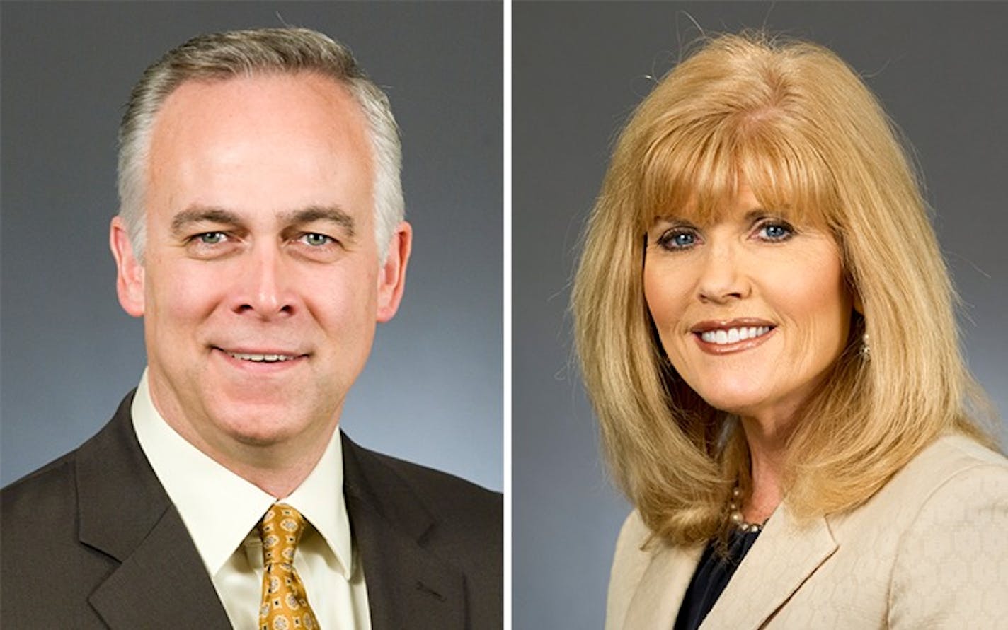 Rep. Tony Albright, R-Prior Lake, and Rep. Peggy Scott, R-Andover.