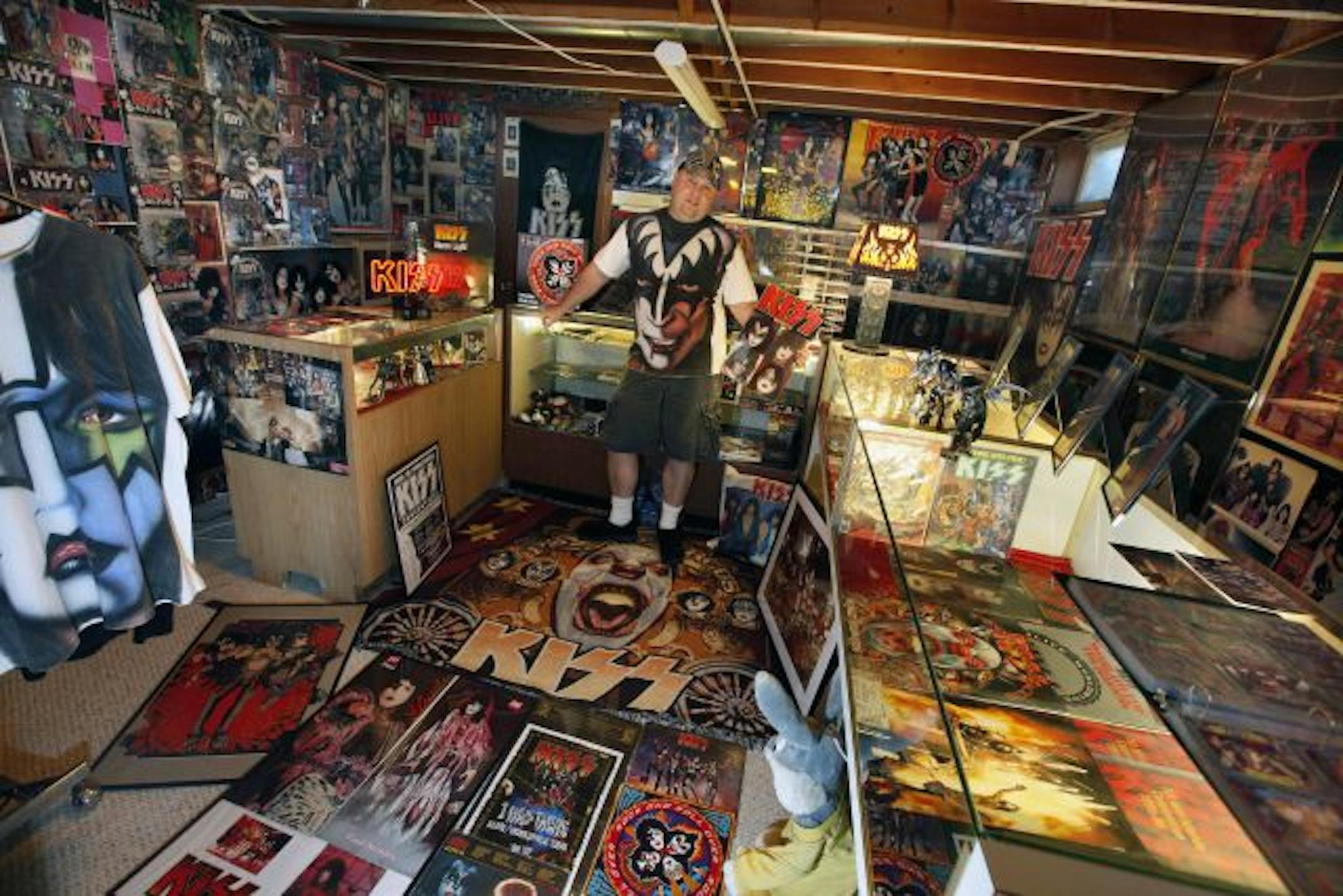 The basement of Brian Meyer's home in Owatonna, Minn., is wall-to-wall Kiss: "My wife gets the whole upstairs of the house to decorate how she wants it, and I get the downstairs."