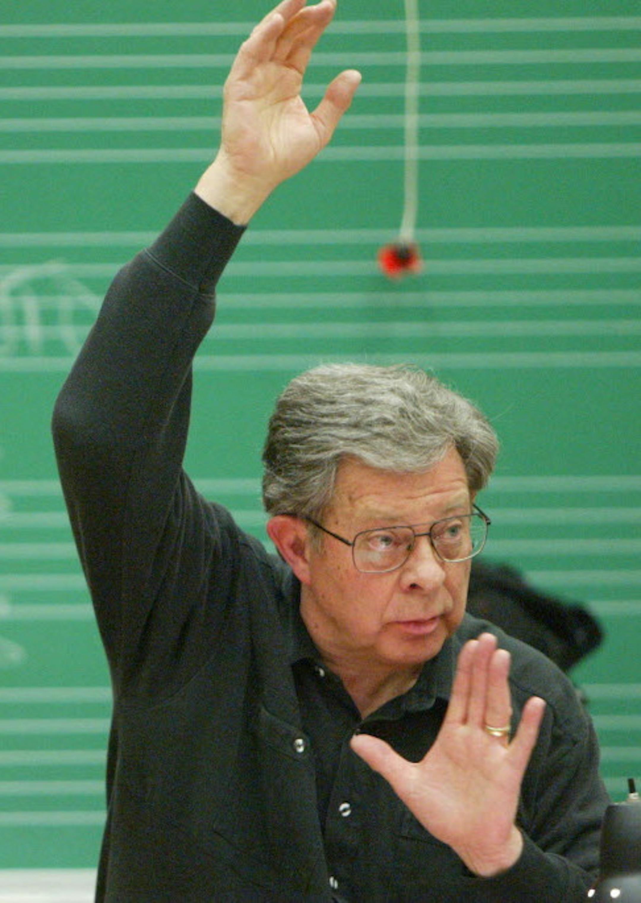 The story is a look at the 32 years of the Dale Warland Singers. Dale Warland directs during a rehearsal Monday at Augsburg College in Minneapolis.
GENERAL INFORMATION: The story is a look at the 32 years of the Dale Warland Singers
