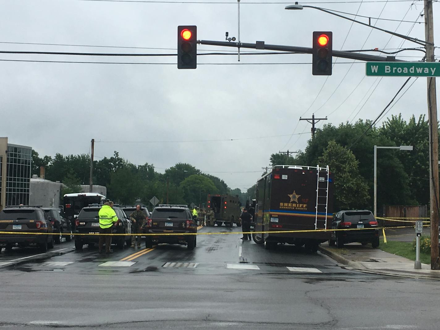 Emergency vehicles were at the scene of an extended standoff in New Hope, where a man was holed up in a home with two children after a domestic dispute. The man was later captured by police.