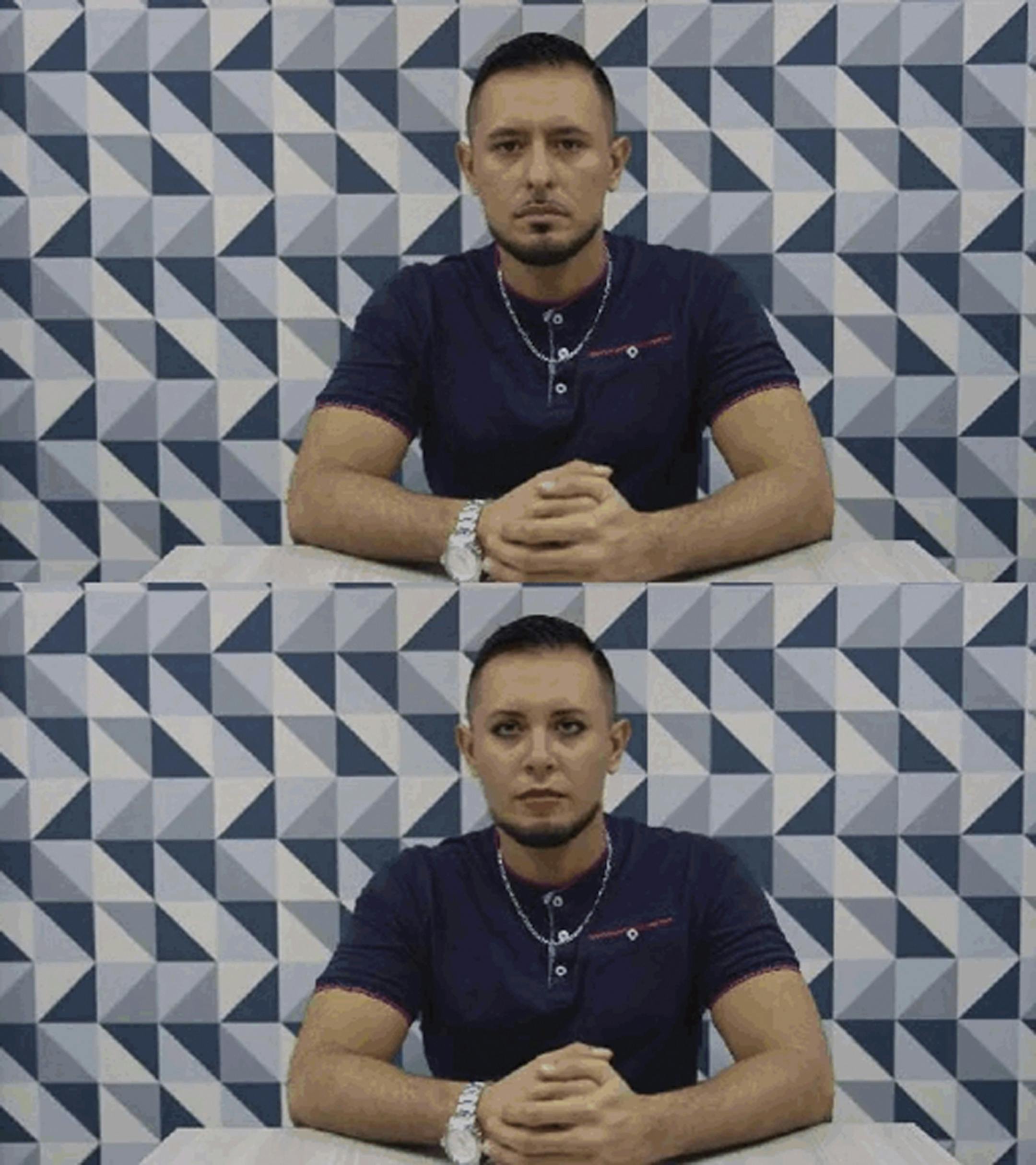 In an undated photo from Google, an actor with a deepfake altered image below. Researchers are creating tools to find A.I.-generated fake videos before they become impossible to detect. Some experts fear it is a losing battle. (Google via The New York Times) -- NO SALES; FOR EDITORIAL USE ONLY WITH NYT STORY DEEPFAKE VIDEOS DETECT BY CADE METZ FOR NOV. 24, 2019. ALL OTHER USE PROHIBITED. --