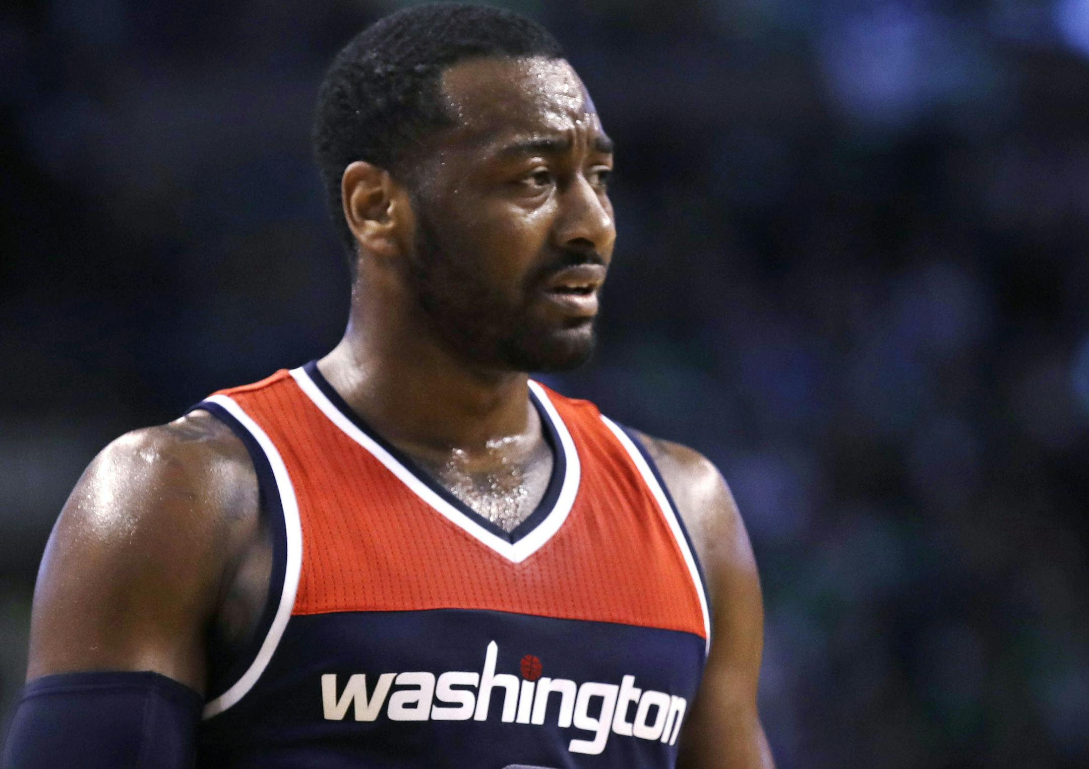 Washington Wizards guard John Wall reacts after a foul during the second quarter in Game 5 of the team's second-round NBA basketball playoff series against the Boston Celtics in Boston, Wednesday, May 10, 2017. The Celtics won 123-101. (AP Photo/Charles Krupa)