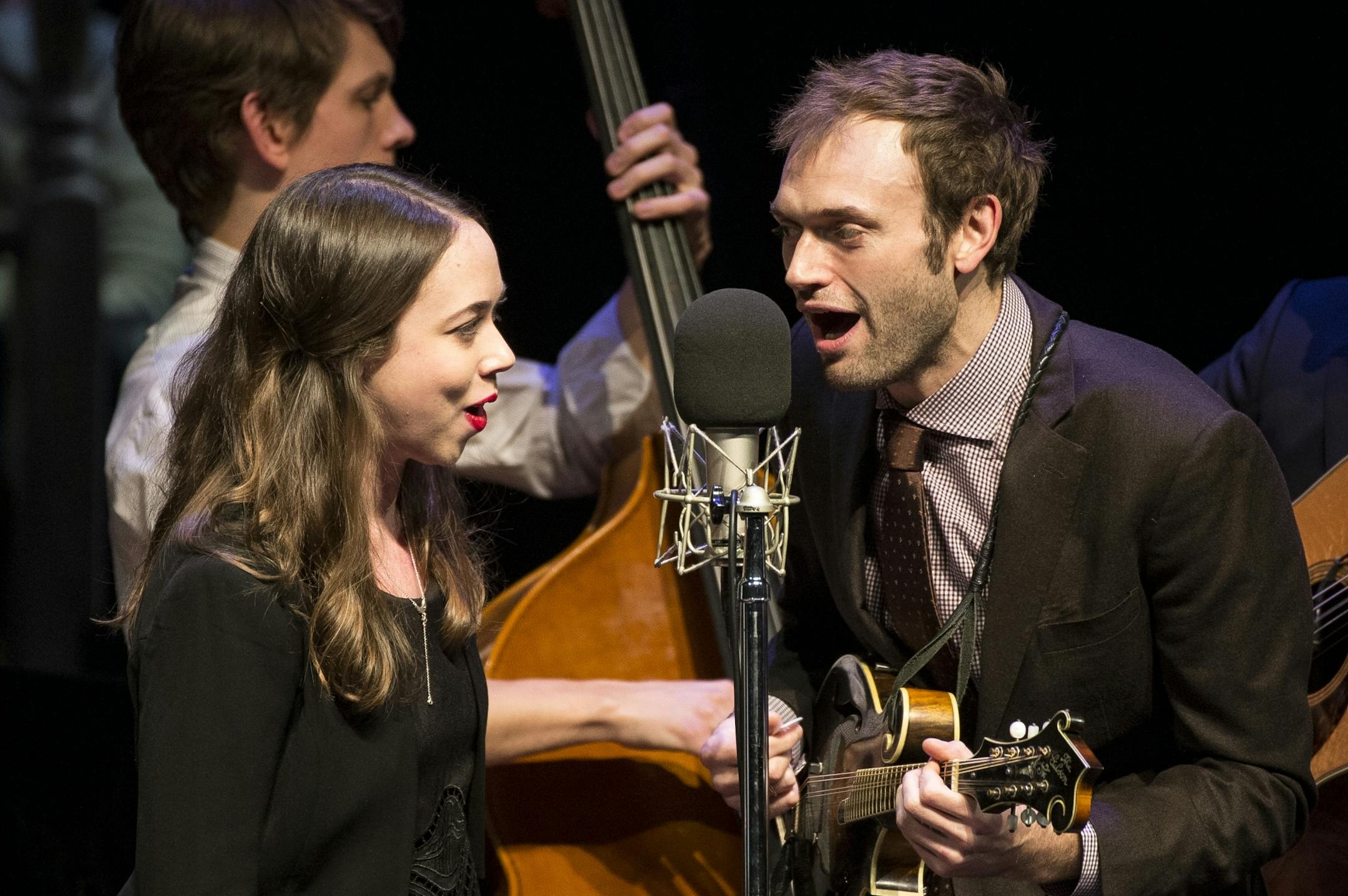 Vocalist Sarah Jarosz sang with "A Prairie Home Companion" host Chris Thile and the Punch Brothers during Saturday night's show at the Fitzgerald theater.