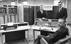 Executives of Control Data Corp. marked completion of the company’s 1000th computer system in 1965. This Control Data 3200 was assembled at the comp