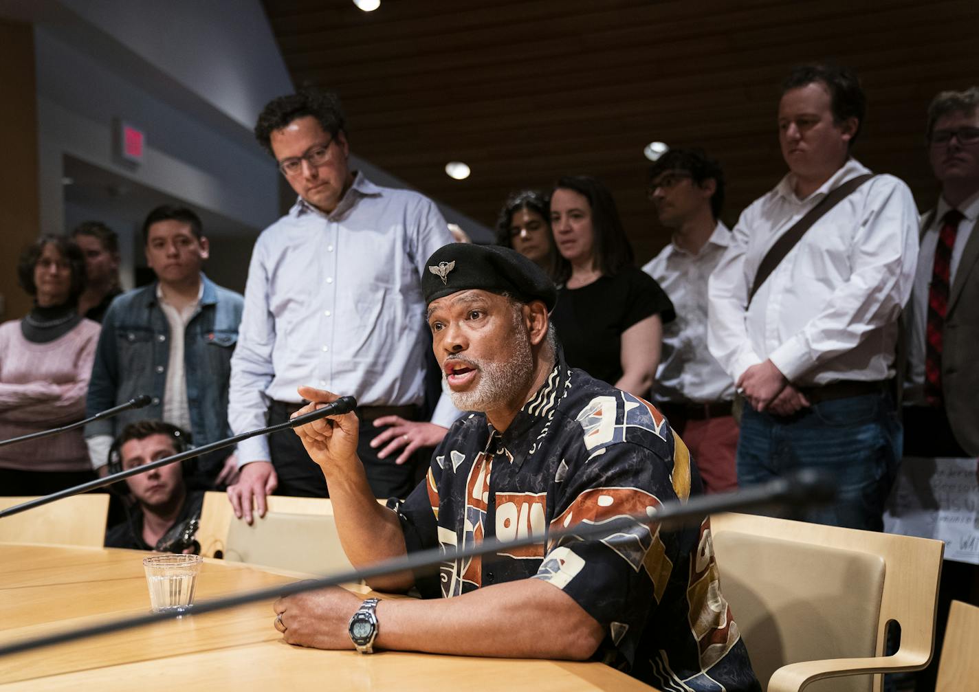 University of Minnesota Prof. John Wright spoke during a contentious meeting where regents voted down a proposal to change the names of four buildings.