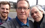 Minnesota film critic turned director Marshall Fine, center, with comedian Robert Klein, right, and cinematographer/producer Brennan Vance. Fine&#xed;