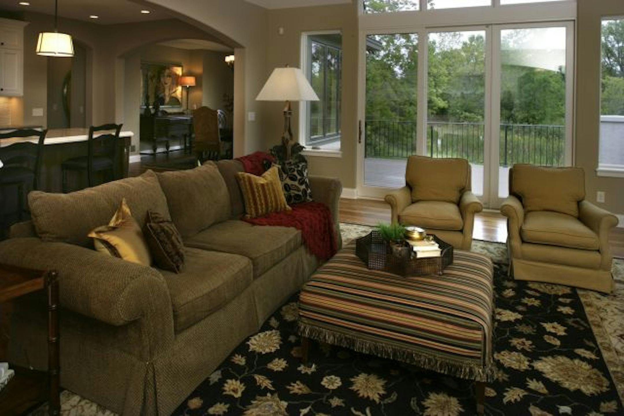 The couch, chairs and ottoman in the living room came from Bridging's warehouse.