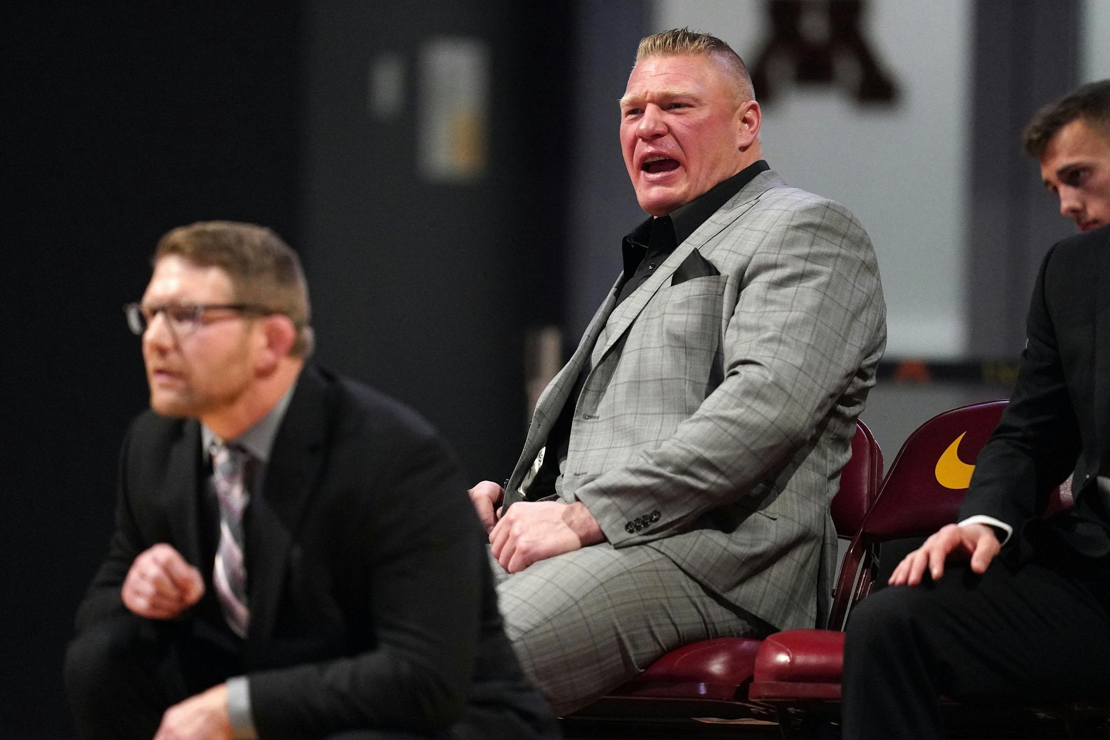 WWE and former Gophers wrestler Brock Lesnar attended a meet at the University of Minnesota last season.