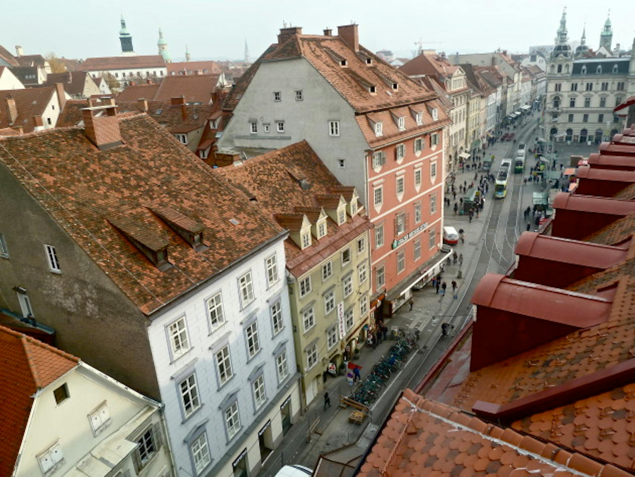 The red rooftops Graz is known for.