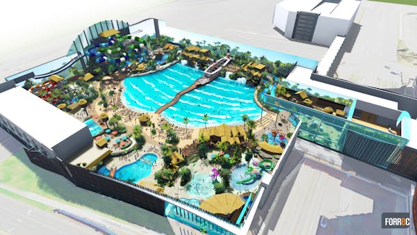 A rendering of the proposed water park adjacent to the Mall of America.