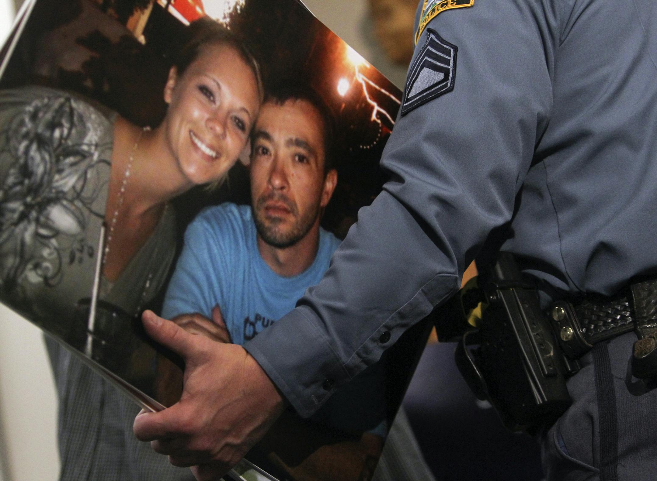 St. Paul police displayed a number of enlarged photographs of the Trevinos in asking for help from the public in tracking the movements of Jeffery Trevino, held in his wife’s presumed murder.